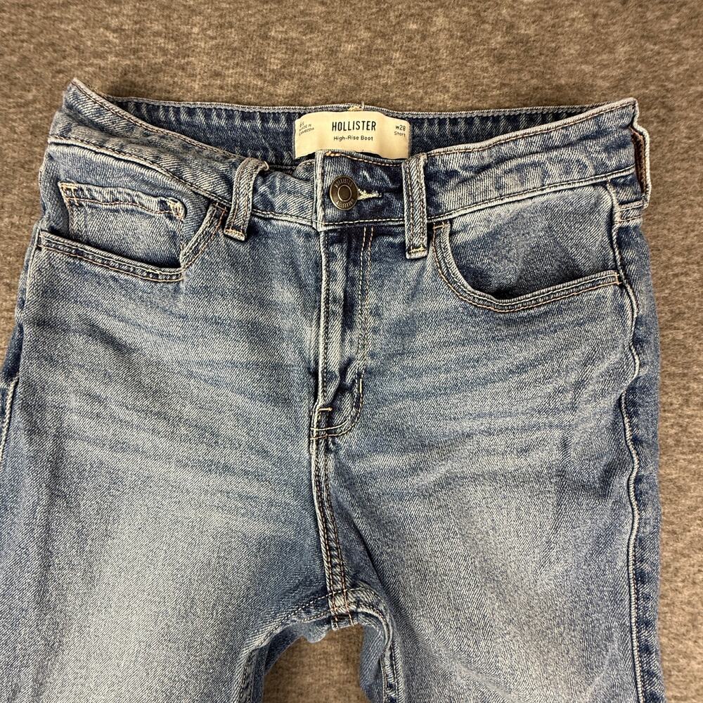 Hollister Women’s High Rise Bootcut Denim Jeans Waist 28 Short Medium Wash - Picture 2 of 11